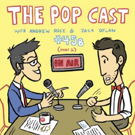Andrew and Jack at microphones under an ON AIR sign